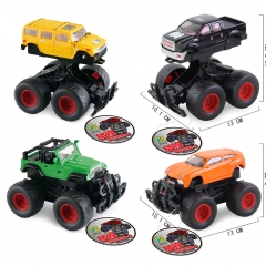 儿童回力车玩具 惯性大碰撞变形越野车 儿童惯性玩具车模型 大脚车