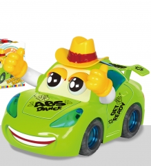 儿童玩具炫彩汽车总动员3D灯光跳舞车【黄/红/混装】